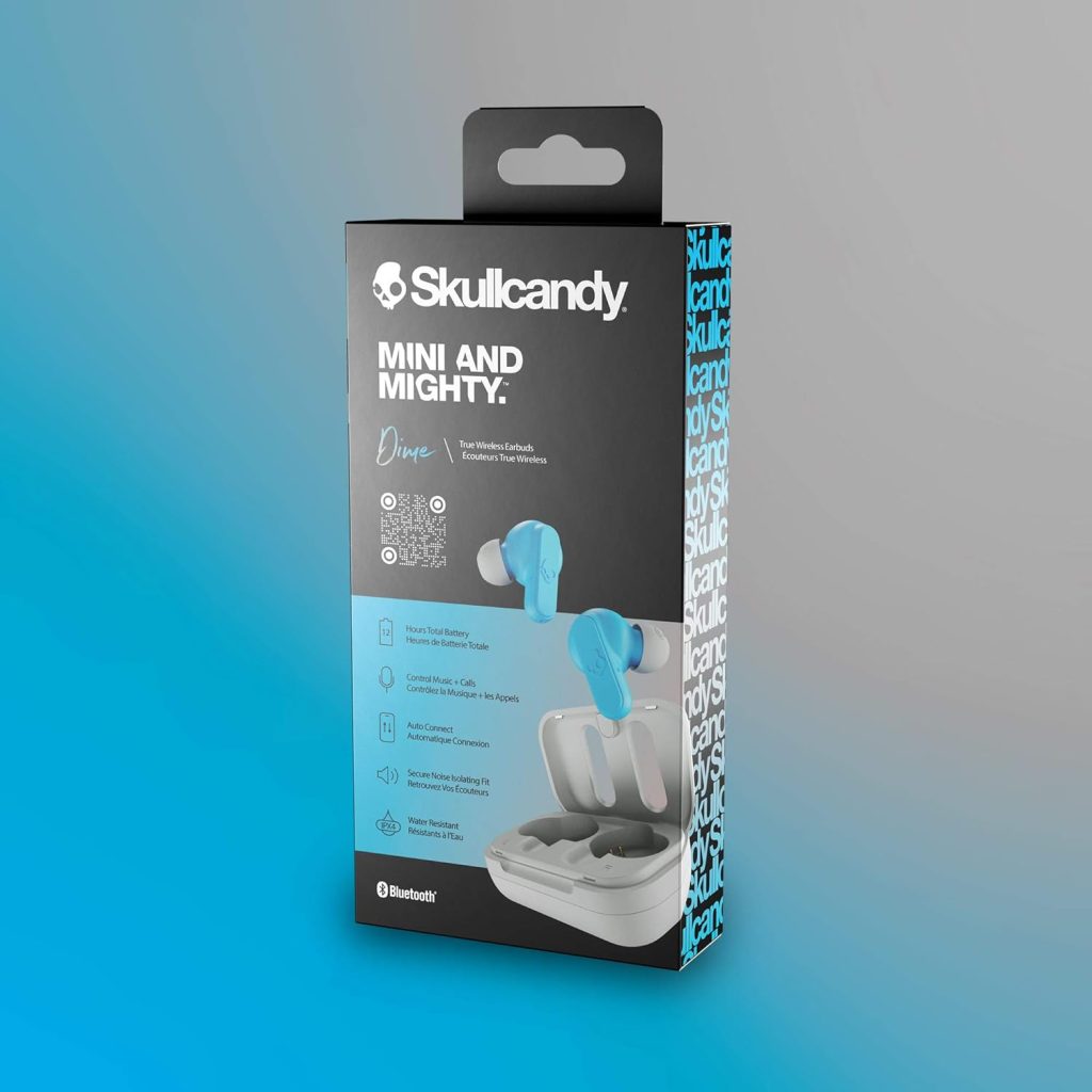 Skullcandy Dime In-Ear Wireless Earbuds, 12 Hr Battery, Microphone, Works with iPhone Android and Bluetooth Devices - True Black