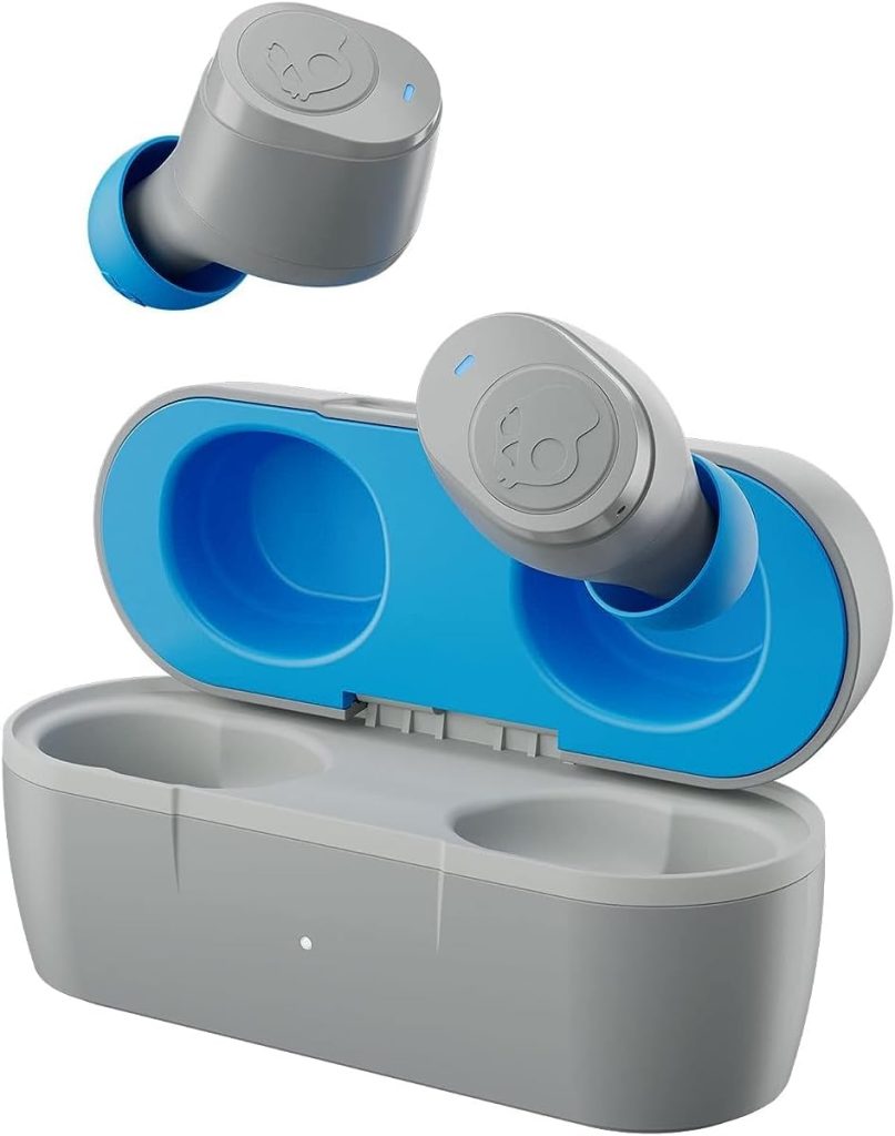 Skullcandy Jib True 2 In-Ear Wireless Earbuds, 32 Hr Battery, Microphone, Works with iPhone Android and Bluetooth Devices - Light Grey/Blue