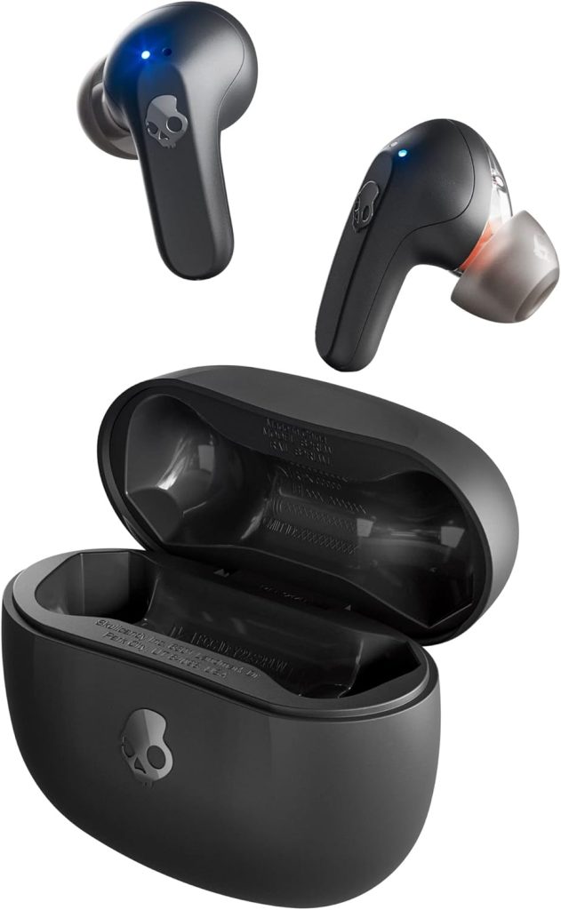 Skullcandy Rail In-Ear Wireless Earbuds, 42 Hr Battery, Skull-iQ, Alexa Enabled, Microphone, Works with iPhone Android and Bluetooth Devices - True Black