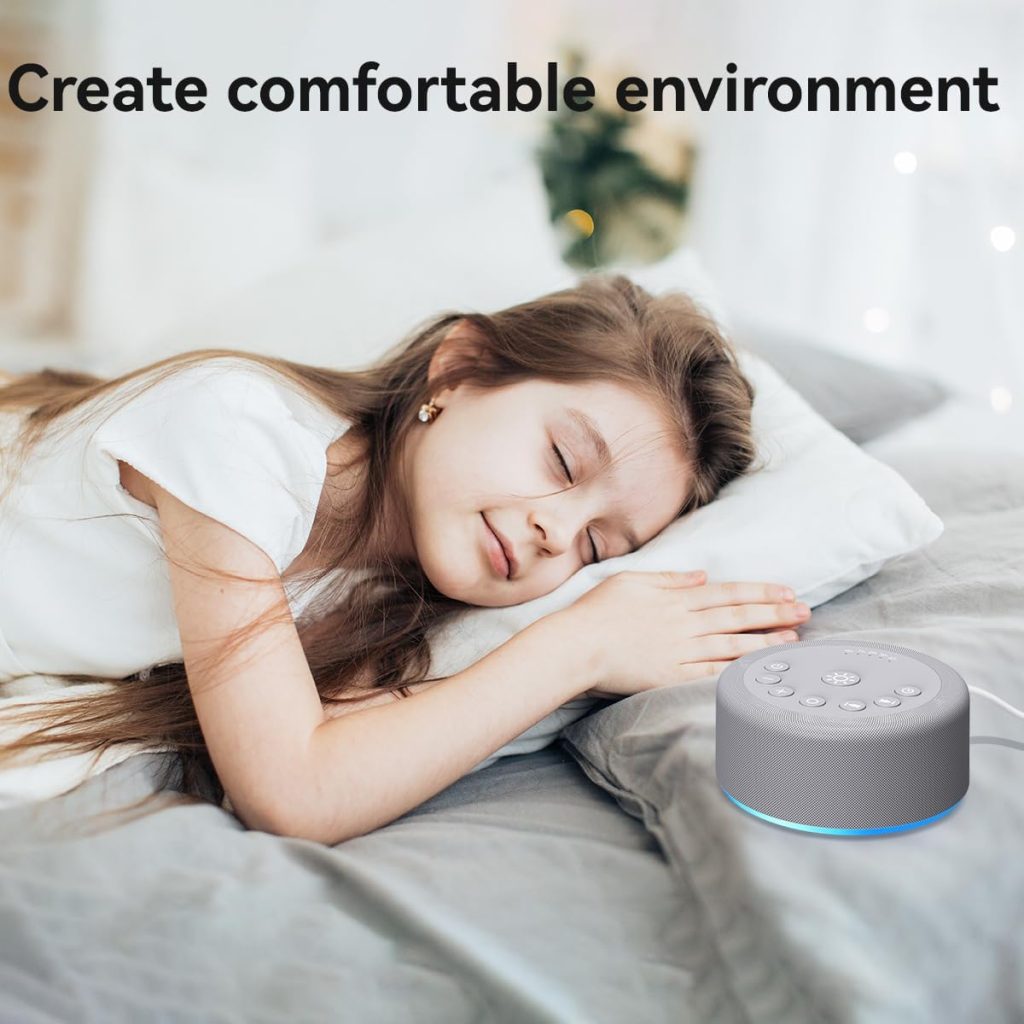 Sleep Sound Machine White Noise Machine with 30 Non Looping Sounds 12 Night light Colors with 5 Timers 36 Adjustable Volume Memory Function Brown Noise Machine for Baby kids Adult  Home Office Travel