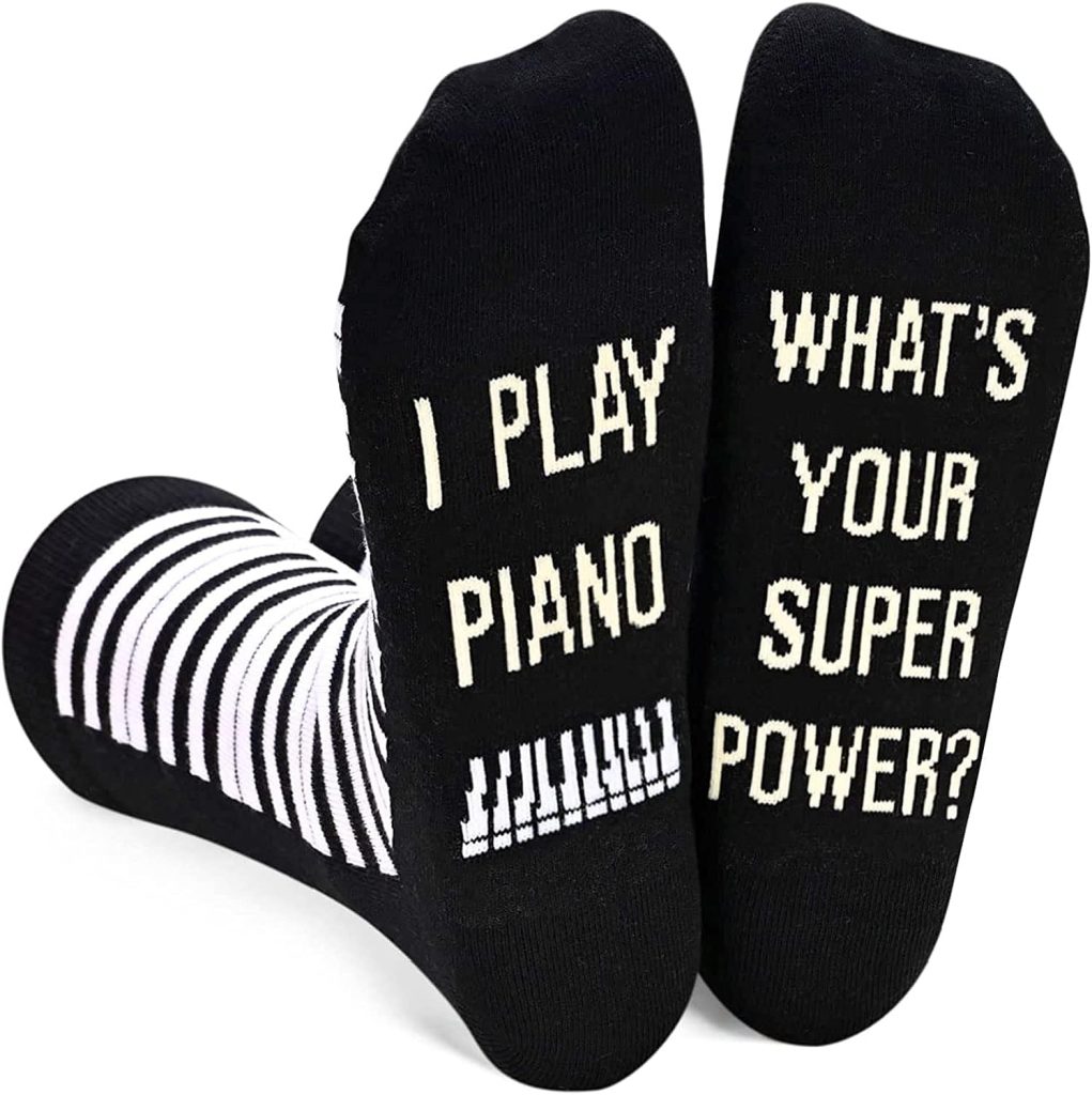 sockfun Funny Socks Music Gifts Piano Gifts for Women Men Teens, Gifts for Piano Players Piano Lovers Gifts Musician Gifts for Men Women
