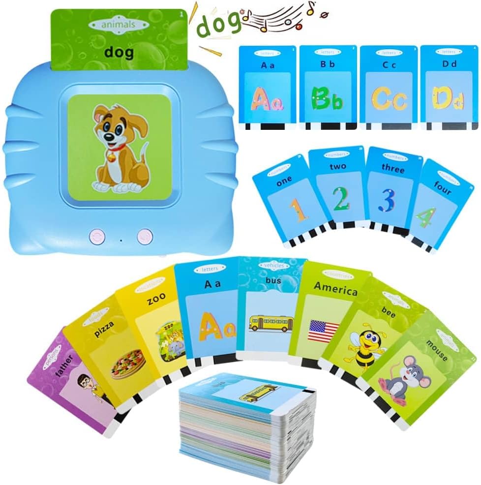 SoftcroftTalking Flash Cards for Children with 384 Sight Words+Alphabets+Numbers,Educational Toys, Pocket Speech, Toddlers Learning Toys, Sight Words Talking Flash Cards