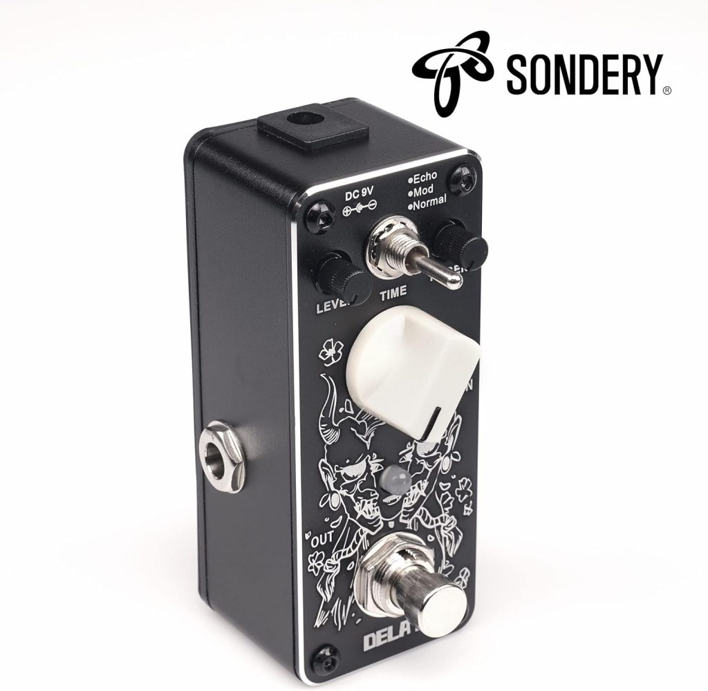 Sondery Compressor Guitar Bass Effect Pedal - True Bypass, Controls by Sustain Level and Attach, Mini Size with Art Design on Aluminium Hard Case Top and Diamond Cut Along the Edge, Art Series SCR-9