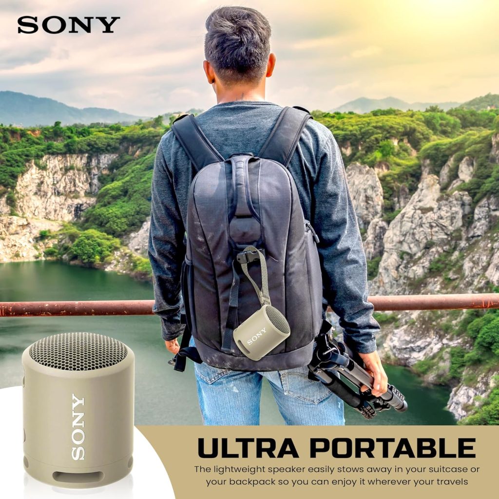 Sony Bluetooth Speaker, Portable Speakers Bluetooth Wireless, Extra BASS IP67 Waterproof  Durable for Outdoor, Compact Mini Travel Speaker Small, 16 Hour Battery, USB Type-C, Blue + USB Adapter
