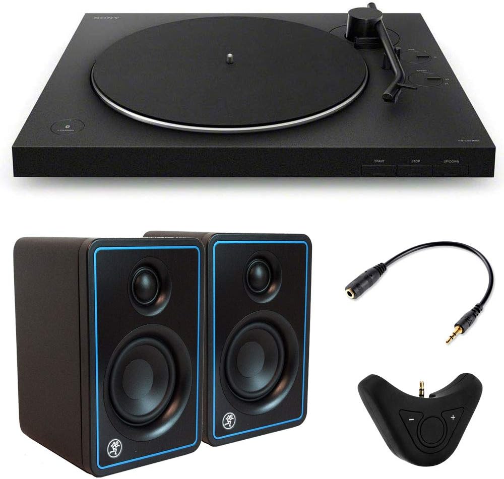 Sony PS-LX310BT Belt-Drive USB Turntable with CR3-X Wired Monitors (Blue) Bundle