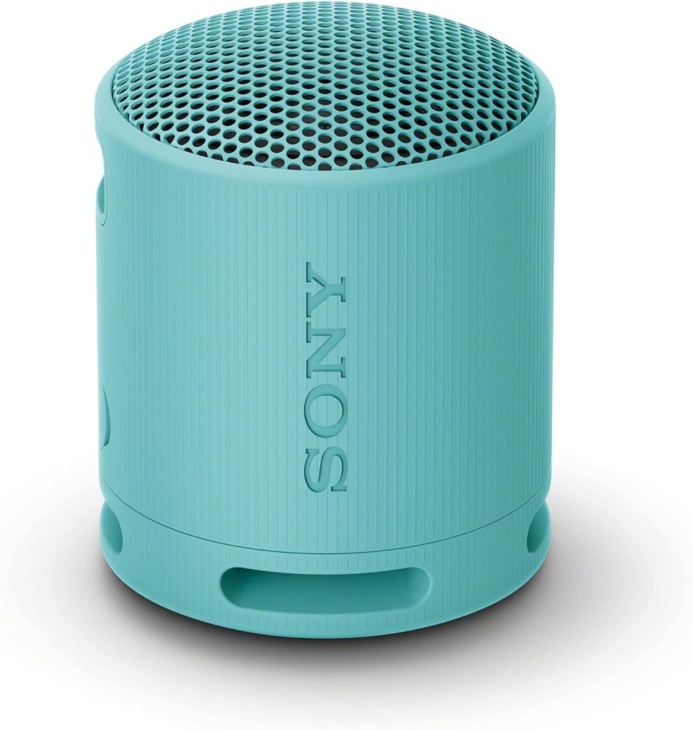 Sony SRS-XB100 Wireless Bluetooth Portable Lightweight Super-Compact Travel Speaker, Extra-Durable IP67 Waterproof  Dustproof, 16 Hour Battery, Versatile Strap, and Hands-Free Calling, Blue New