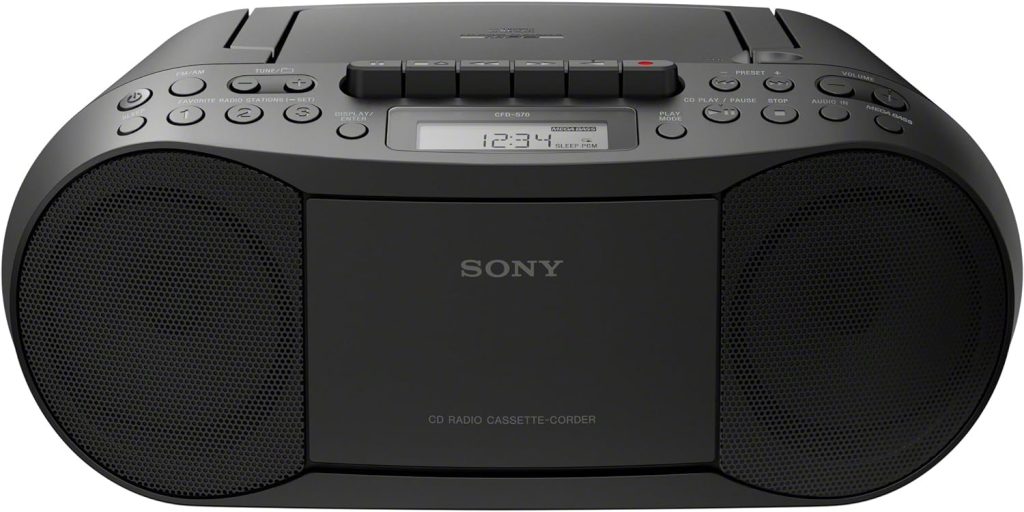 Sony Stereo CD/Cassette Boombox Home Audio Radio, Black (CFDS70BLK), 13.7 x 6.1 x 9 inches