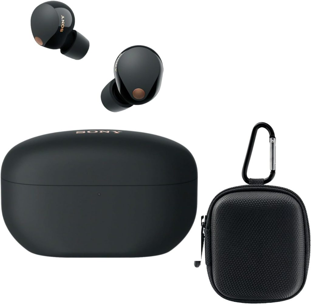 Sony WF-1000XM5 Truly Wireless Noise Canceling Earbuds (Black) Bundle with Hard Shell Earbud Case (2 Items)