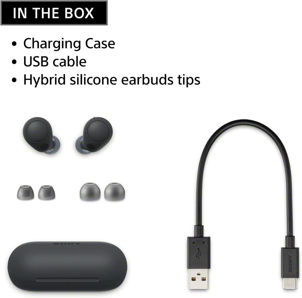 Sony WF-C700N Truly Wireless Noise Canceling in-Ear Bluetooth Earbud Headphones with Mic and IPX4 Water Resistance, Black