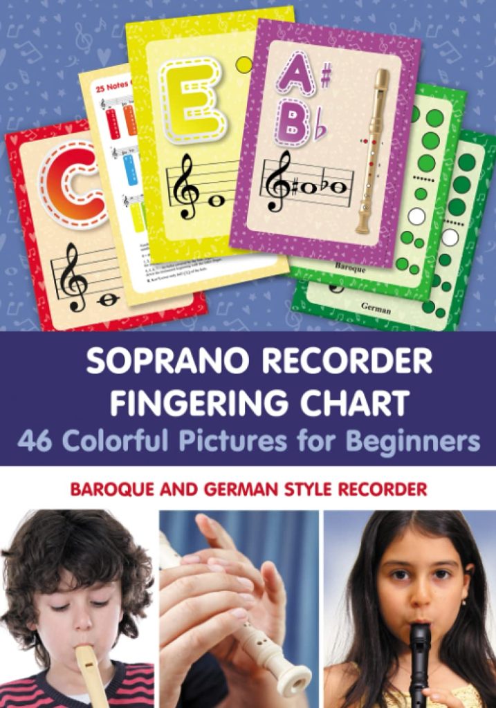 Soprano Recorder Fingering Chart. 46 Colorful Pictures for Beginners: Baroque and German Style Recorder (Fingering Charts for Woodwind Instruments)     Paperback – September 13, 2021