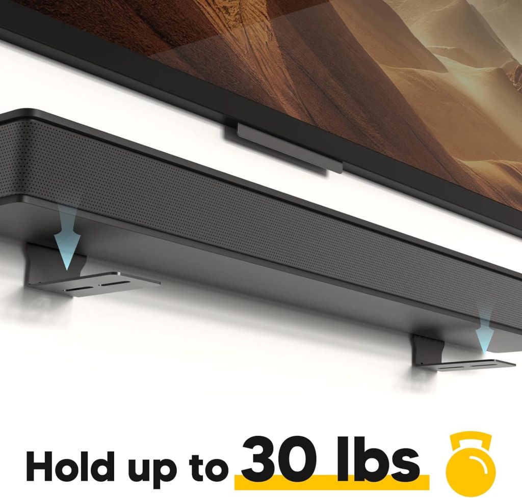 Sound Bar Mounts Wall Brackets - Easy to Install Anti-Drop Wall Shelf Holder, Universal Soundbar Speaker Mounting Bracket under TV for Samsung, Bose, Vizio, LG, Sony, JBL, Polk, Roku, Sonos, Onn, TCL