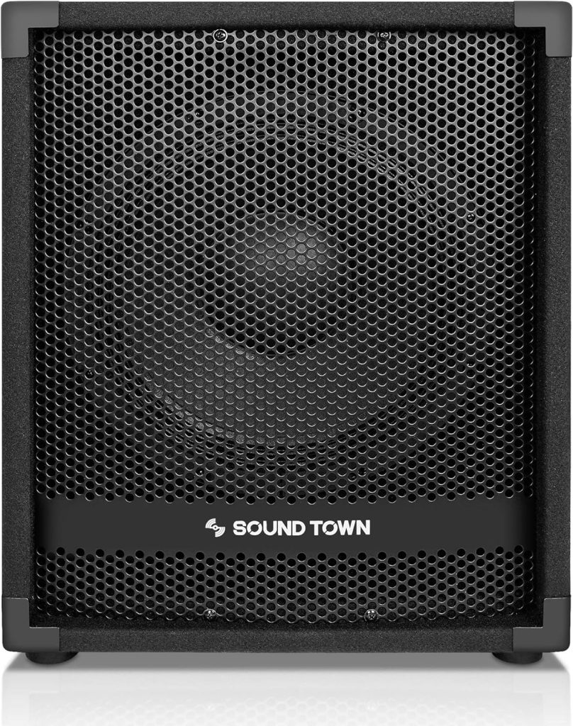 Sound Town METIS Series 1400 Watts 12” Powered PA DJ Subwoofer with Class-D Amplifiers, 3” Voice Coil (METIS-12SPW)