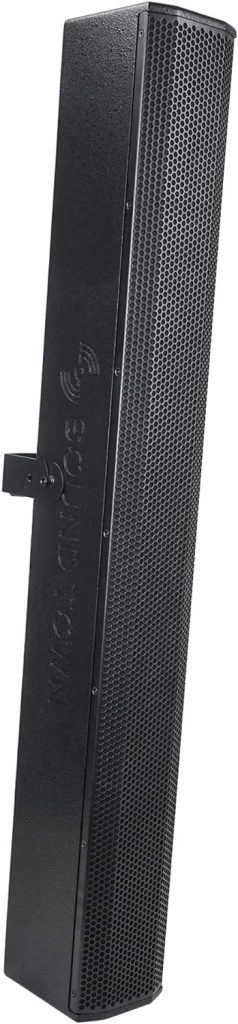 Sound Town Pair of Passive Wall-Mount Column Mini Line Array Speakers with 4 x 5” Woofers, Black for Live Event, Church, Conference, Lounge, CARPO-V5B