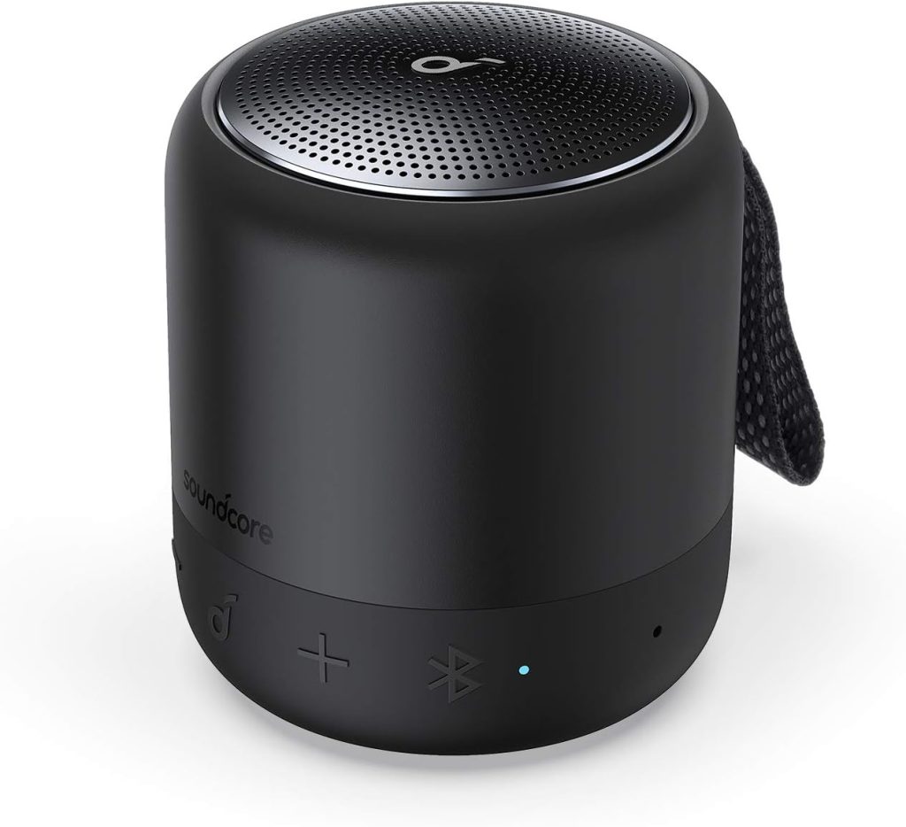 Soundcore Anker Mini 3 Bluetooth Speaker, BassUp and PartyCast Technology, USB-C, Waterproof IPX7, and Customizable EQ