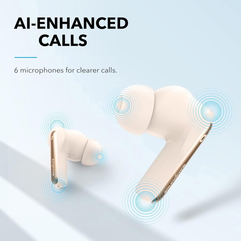 Soundcore by Anker Life P3i Hybrid Active Noise Cancelling Earbuds, 6 Mics, AI-Enhanced Calls, 10mm Drivers, Powerful Sound, App for Custom EQ, 40H Playtime, Fast Charging, Transparency, Bluetooth 5.2