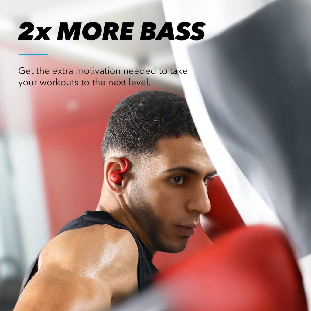 soundcore by Anker Sport X10 True Wireless Bluetooth Sport Earbuds, Rotatable Over-Ear Hooks for Ultimate Comfort and Secure Fit, Deep Bass, IPX7 Waterproof, Sweatproof, Fast Charge, App, Gym, Running