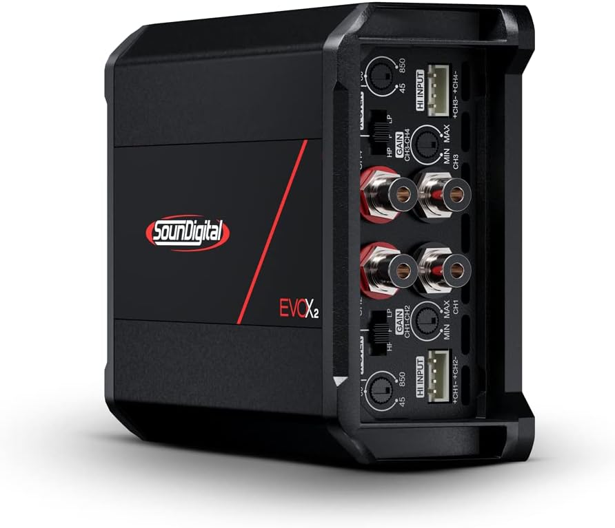 Soundigital 800W RMS 4 Channel Amplifier 800.4 EVOX2 4 Ohm Vehicle Amp (Renewed)