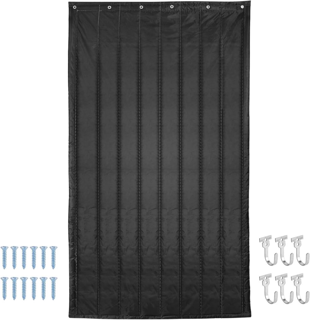 Soundproof Blanket, 95x52 Inch Waterproof Sound Dampening Curtain with Install Accessories Black Large Sound Blanket Noise Blocking for Door Acoustic Blankets for Studio Home