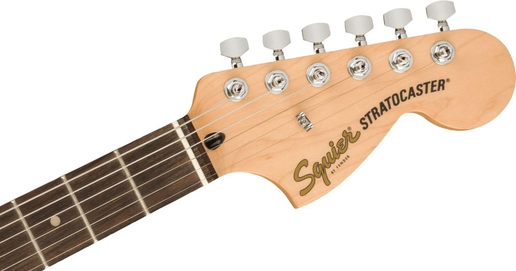 Squier by Fender Electric Guitar, Stratocaster Affinity Series, Maple Fingerboard with Sealed Die-Casting Tuning Machines with Split Shafts, Olympic White, Poplar Body, Maple Neck