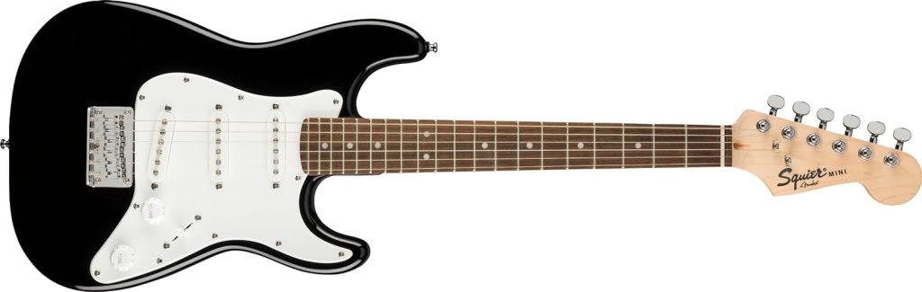 Squier Mini Stratocaster Electric Guitar, Black, Laurel Fingerboard