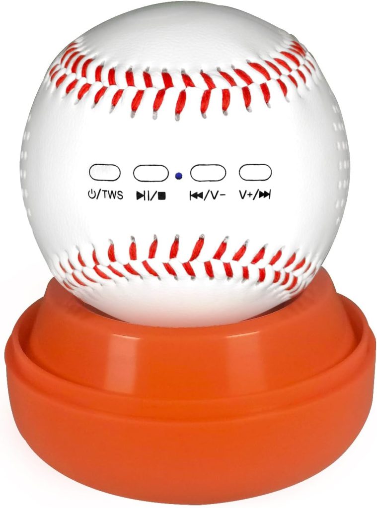 SRIMMIT Exquisito Baseball Speaker Bluetooth Wireless: Portable Deluxe Dual Speakers for Superior Audio Experience, Ideal Companion for Baseball Enthusiast， Travel, and Outdoor Activities