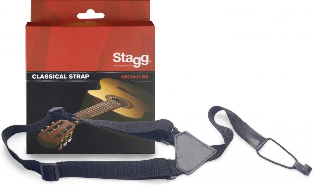 Stagg SNCL001-BK Nylon Strap for Classical Guitars and Ukuleles,Black
