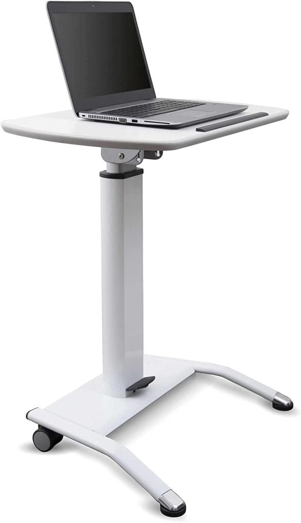 Stand Up Desk Store Pneumatic Adjustable Height Tilting Laptop Lectern Speakers Podium (Black, 25.5 Wide)