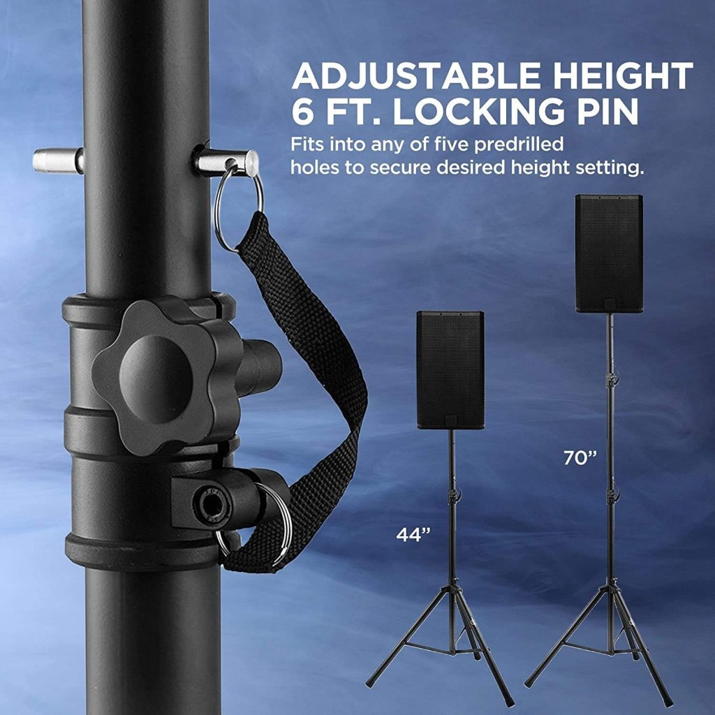 Starument Pa Speaker Stands and Touch Fastener Kit Secure Cables to The Stands 6 ft. - Tripod Speaker Stand (1 x Stand)