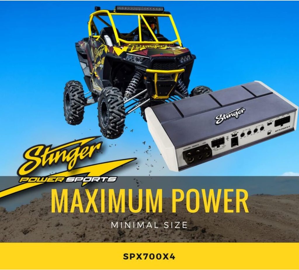Stinger SPX700X4 Micro 4 Channel 700 Watt Powersports Amplifier for Motorcycles, ATV, Marine and Mobile Applications