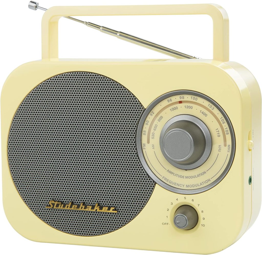 Studebaker Home Vintage Portable Retro AM/FM Radio with Headphone Jack - (Limited Edition) (Mellow Yellow)