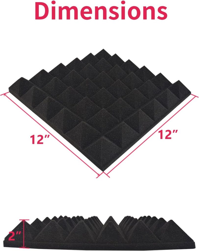 Studio Monitor Isolation Pads for 5 Inch Monitors, High Density Acoustic Foam Panels, 2 Speaker Pads