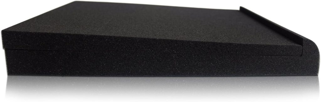 Studio Monitor Isolation Pads - Suitable for 6.5- 8 inch Speakers - Large Speaker Isolation Pads Fit Most Desktops - High-Density Acoustic isolation Foam - Angled Speaker Foam Stand - 2 Speaker Pads