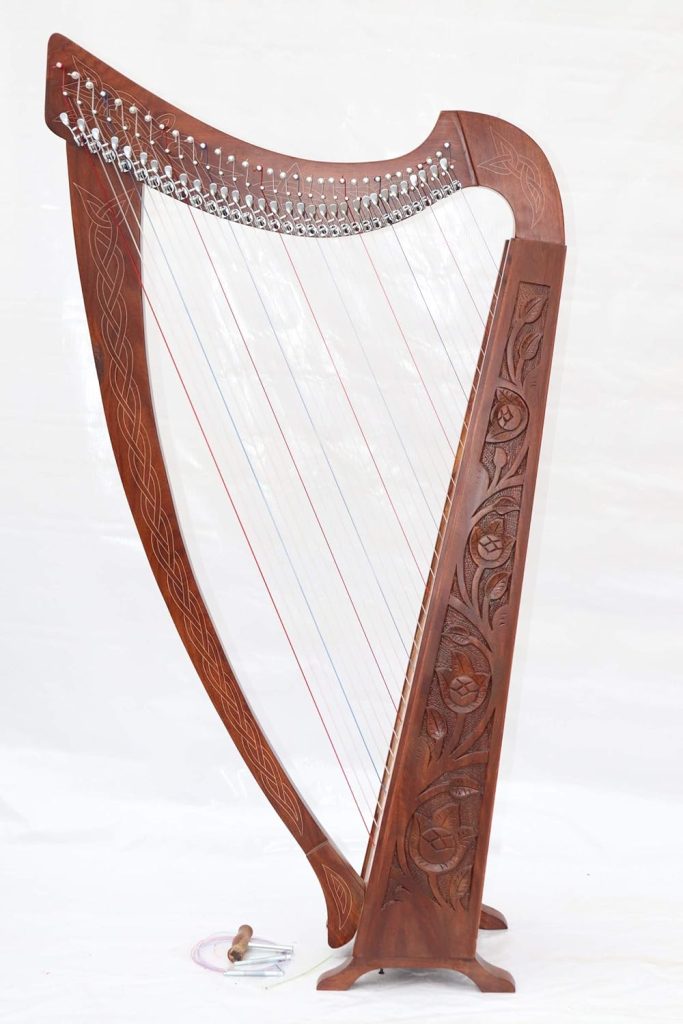 Sturgis Musical Instrument 32 String Harp Engraved Made and Polished