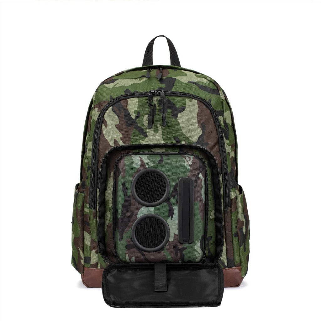 Super Real Business Bluetooth Speaker Backpack with 20-Watt Speakers  Subwoofer for Parties/Festivals/Beach/. Rechargeable, Works with iPhone  Android (Camouflage, 2023 Premium Edition)