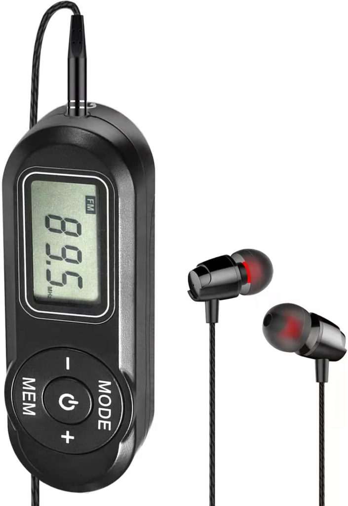 SWDSTP Personal FM Walkman Radio, Mini Digital Tuning Portable Radio with Headphones Belt Clip LCD Display, Pocket Radio for Walking Jogging, Upgrade Volume Control