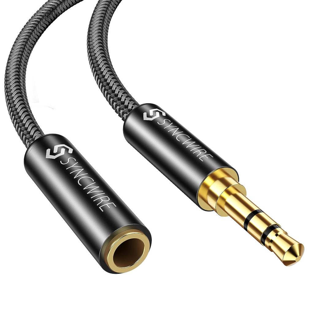 Syncwire Headphone Extension Cable - 6FT [Hi-Fi Sound][Gold Plated Jack][TRS] Nylon-Braided 3.5mm Male to Female Audio Extension Cord Compatible with iPhone iPad Smartphone Tablets Media Players