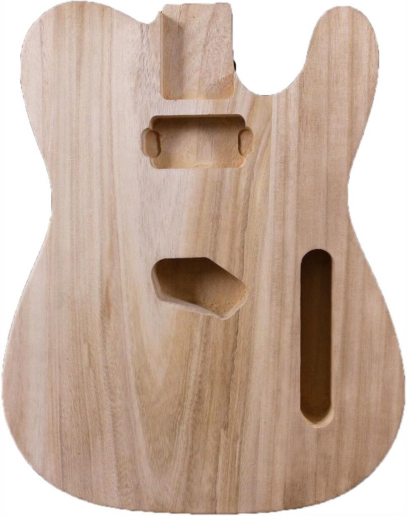 T-Style Electric Guitar Body Blank Solid wood Electric Guitar Body Unfinished DIY Project Guitar Body Replacement (Paulownia Wood)
