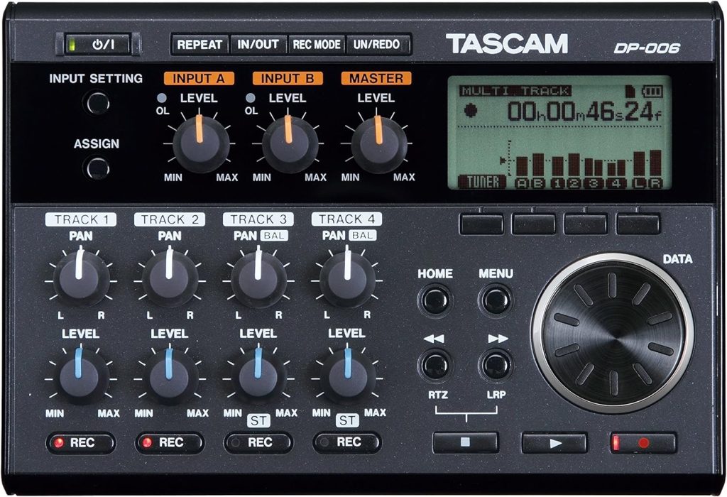Tascam DP-006 6-Track Digital Pocketstudio Multi-Track Audio Recorder, Built-in Mics, Songwriting, Battery Operated