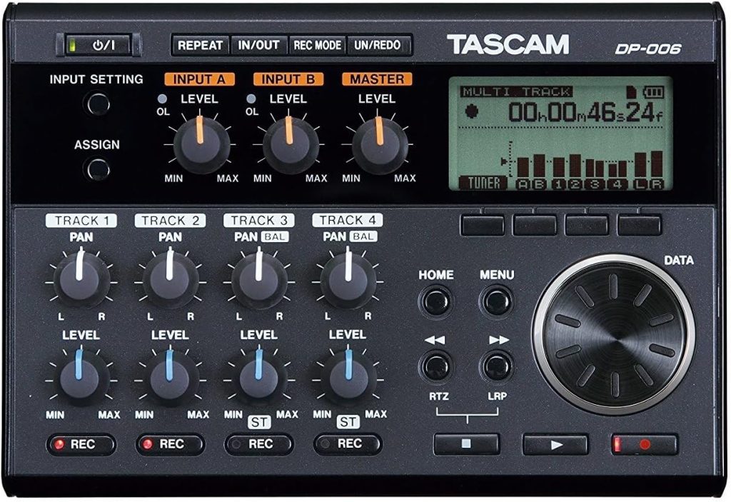 Tascam DP-006 Digital Pocketstudio 6-Track Portable Multi-Track Recorder Bundle with Closed Back Over-Ear Headphone (2 Items)