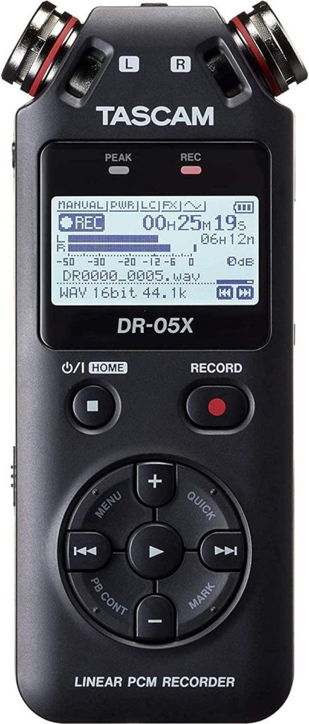 Tascam DR-05X Stereo Handheld Digital Audio Portable Recorder and USB Audio Interface, Pro Field, AV, Music, Dictation Recorder