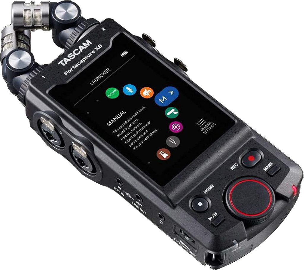 Tascam Portacapture X8 High Resolution 32-bit float Multi-Track Recorder, Portable Recorder, Field Recorder, Music, Podcast, Voice, ASMR, Podcasting