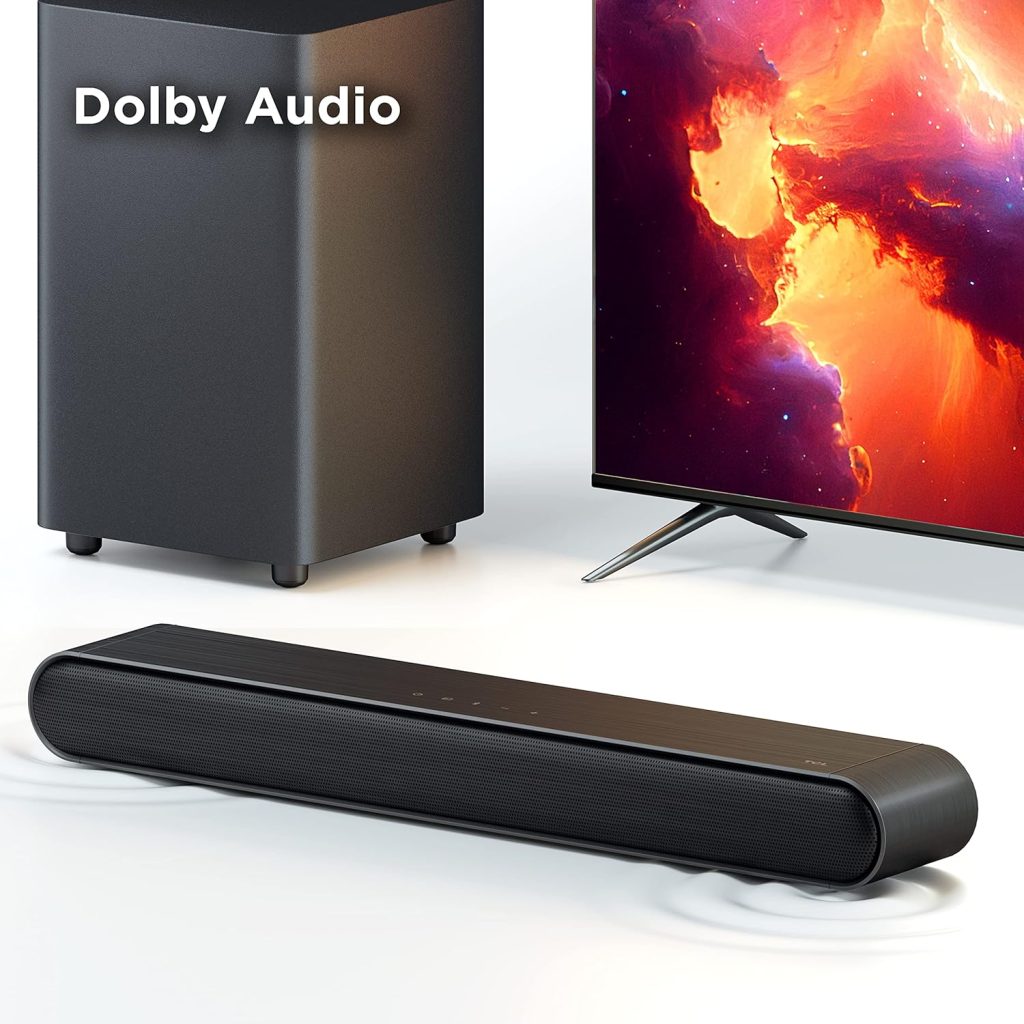 TCL 2.1ch Sound Bar with Wireless Subwoofer (S4210, 2023 Model), Dolby Audio, DTS Virtual:X, Bluetooth, Voice Assistant Input, Wall Mount and HDMI Cable Included,Black