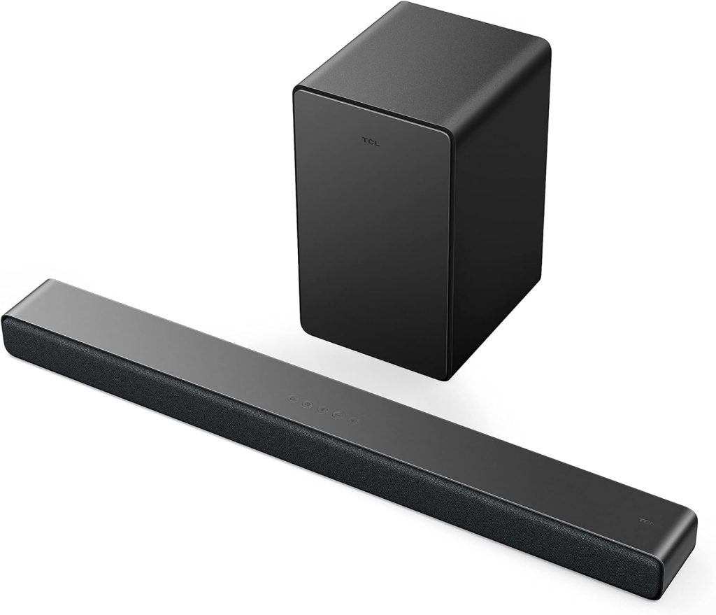 TCL 3.1ch Sound Bar with Wireless Subwoofer (Q6310, 2023 Model), Dolby Audio, DTS Virtual:X, Built-in Center Channel Speaker, Auto Room Calibration, Wall Mount/HDMI Cable Included,Black