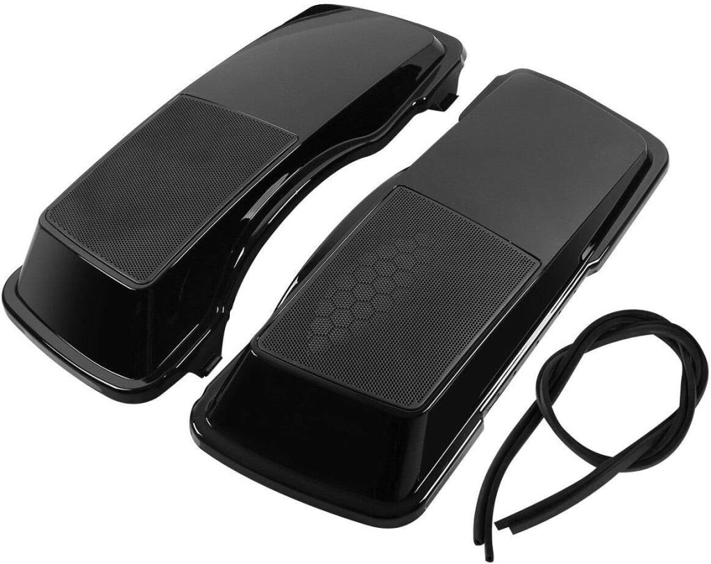 TCT-MOTORPARTS Vivid Black Hard Saddlebag 6x9 Speaker Lids Fit For 1994-2013 Harley Touring Road King Electra Street Glide CVO Ultra Classic