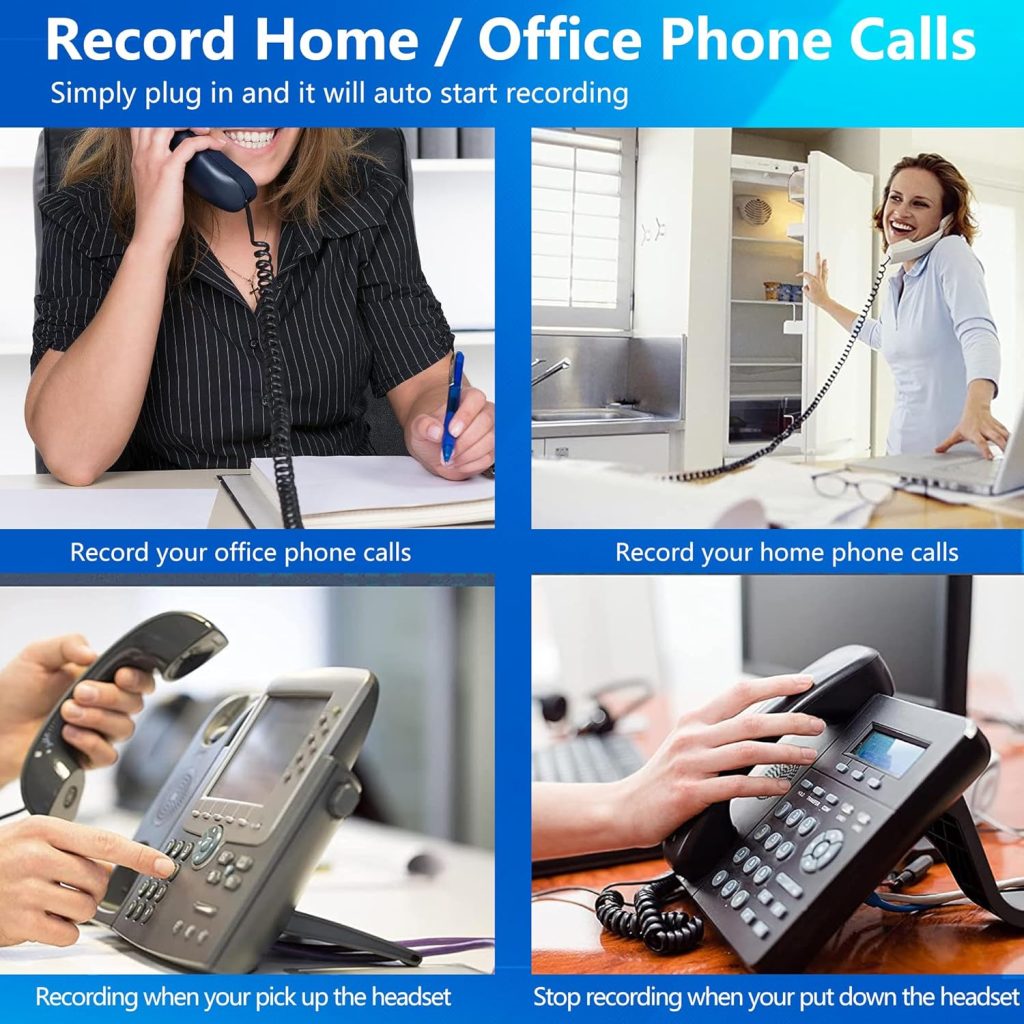 Telephone Recorder,LandLine Phone Call Recorder,Compatible Analog  Digital IP Voip Telephone Lines System, Automatic Phone Call Recording, Voice Message  Auto Answering Recorder