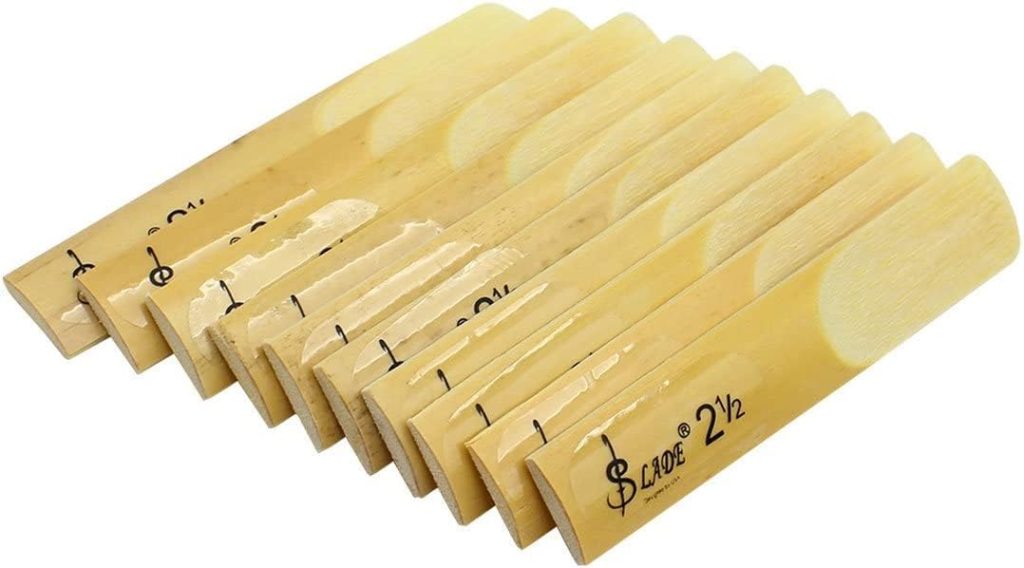 【The Best Deal】OriGlam 10pcs Alto Sax Saxophone Reeds 2.5 Reed, Alto bE Saxophone Reeds Lade Bamboo 2-1/2 Reed Strength 2.5 for Clarinet, Soprano or Alto Sax