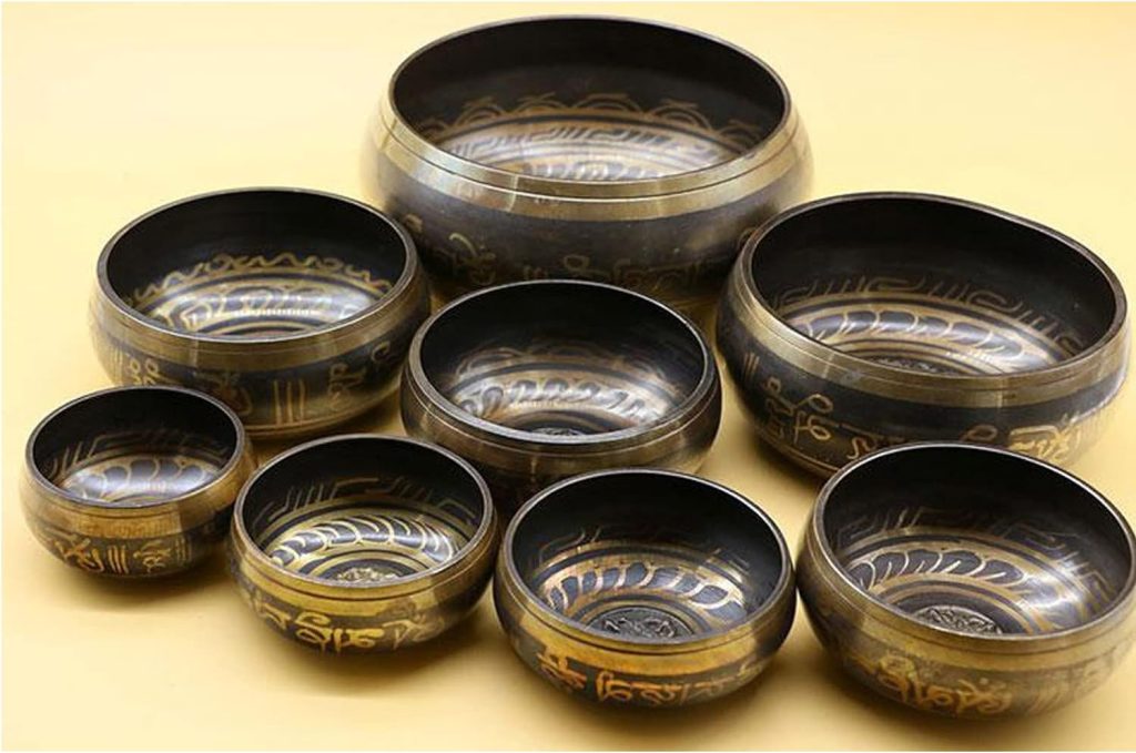 Tibetan Singing Bowls Set, Meditation Bowl for Healing and Mindfulness, Meditation Sound Bowl Handcrafted in Nepal