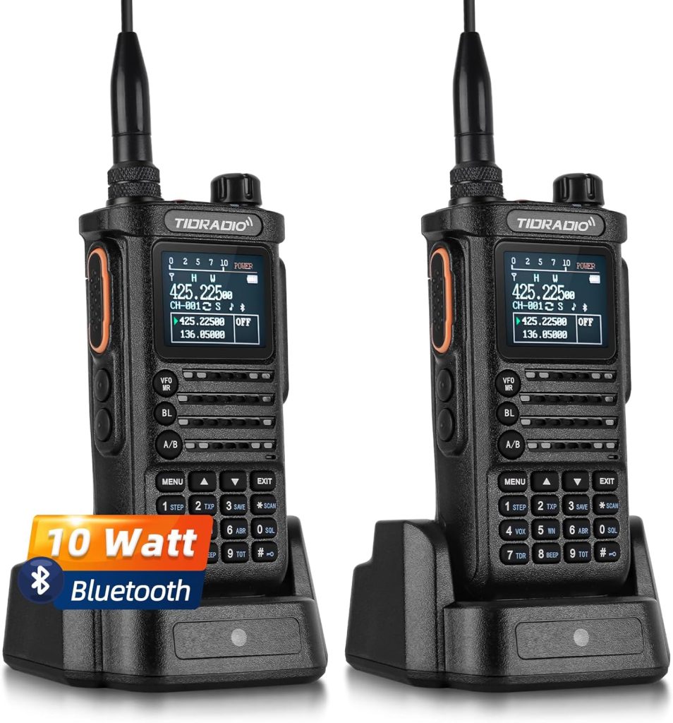 (𝟐𝐧𝐝 𝐆𝐞𝐧) TIDRADIO TD-H8 10W HighPower Ham Radio Handheld with APP Wireless Programming, Two Way Radios Long Range with 2500mHA 𝐓𝐲𝐩𝐞-𝐂 Large Battery, Walkie Talkie with Color Screen(2 Pack)