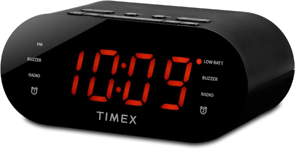 Timex T231G AM/FM Dual Alarm Clock Radio with 1.2-Inch Display and Line-In Jack (Gunmetal)