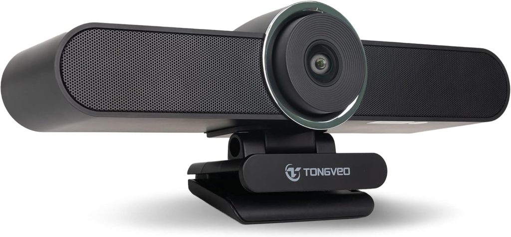 TONGVEO Wide Angle Webcam with Microphone and Speaker, Conference Room USB 1080P Web Camera for Smart TV Computer Video Call Streaming Meeting, Works for Microsoft Teams, Zoom,PC